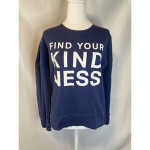 Athleta Girl Sweatshirt XL 14 Navy Blue Find Your Kindness Graphic School Love